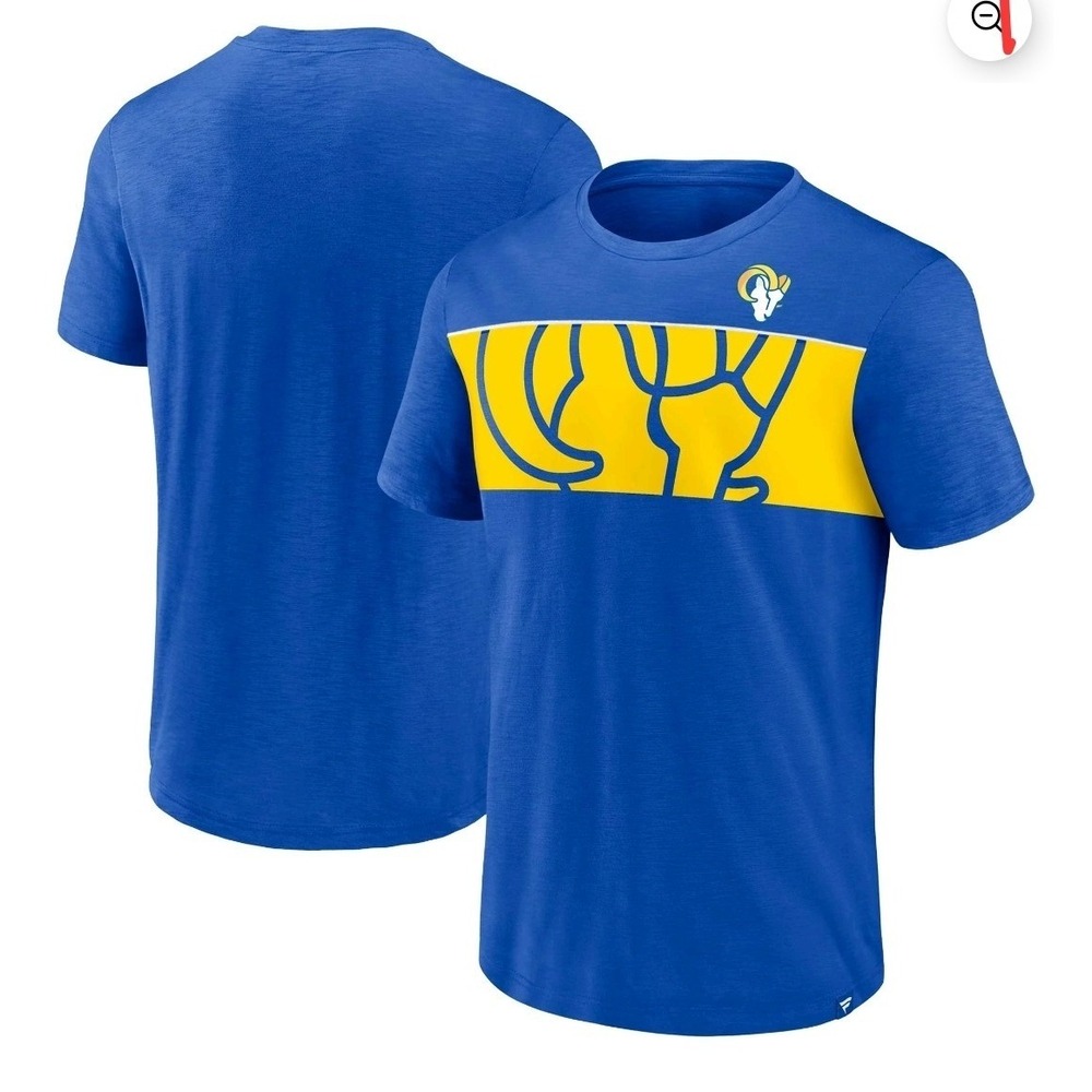 New Fanatics Men's Royal Los Angeles Rams Ultra Cotton T-Shirt Home Footbal XL - Picture 1 of 13